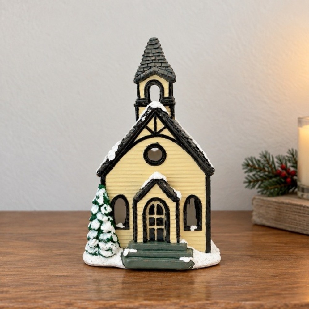 Vintage California Creations Church 10210 Snow Christmas Village Hand Painted